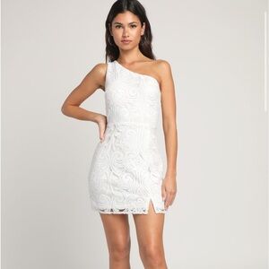 White sequin mini dress